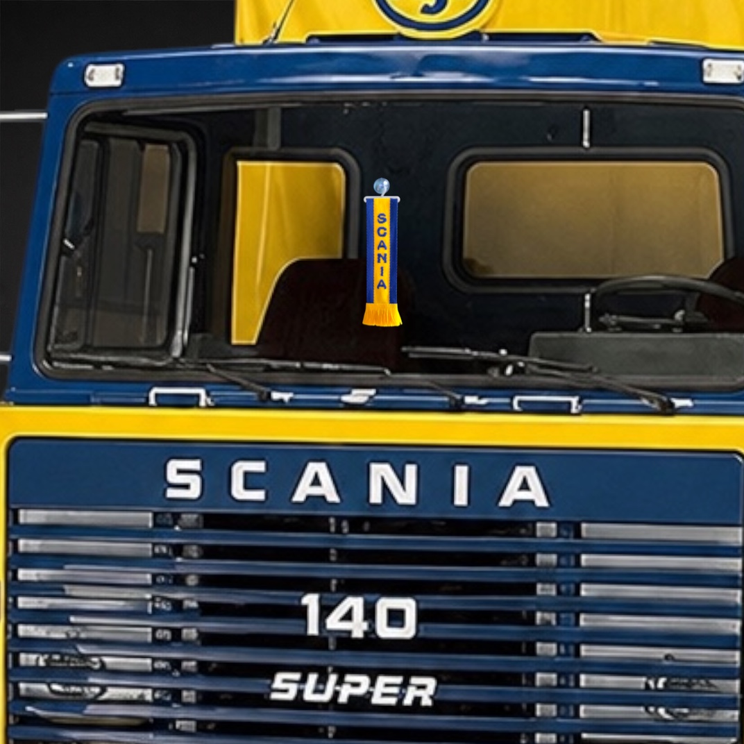 LKW Auto Minischal Driver passend für Scania Trucker Mini Schal Wimpel Saugnapf Spiegel Deko Flagge Fahne